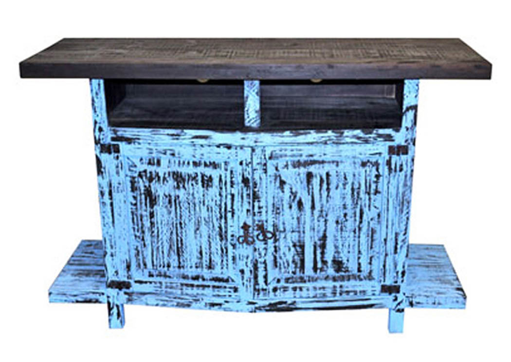 Blue Scraped 55" TV Stand,Million Dollar Rustic