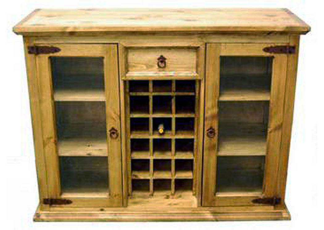 18 Bottle Wine Rack w/Glass Doors & 6 Shelves,Million Dollar Rustic