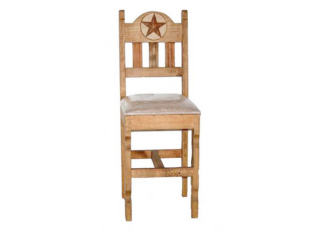 26" Marble Star Barstool w/Padded Seat,Million Dollar Rustic