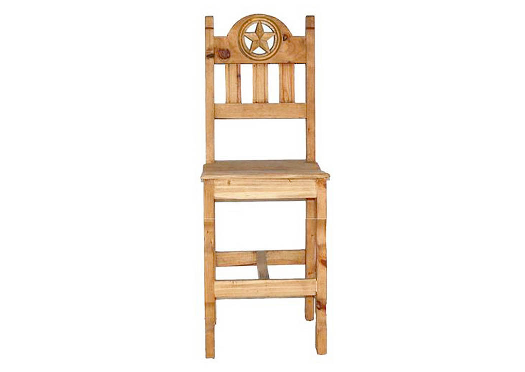 26" Open Star Barstool w/Wood Seat,Million Dollar Rustic