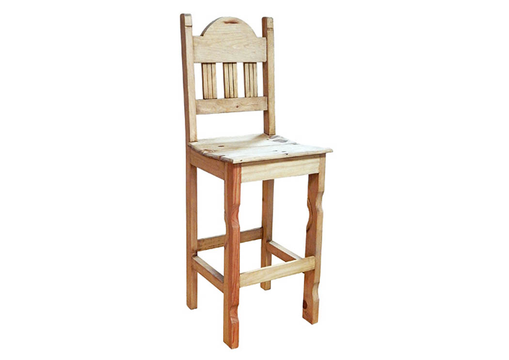 26" Wood Seat Barstool,Million Dollar Rustic