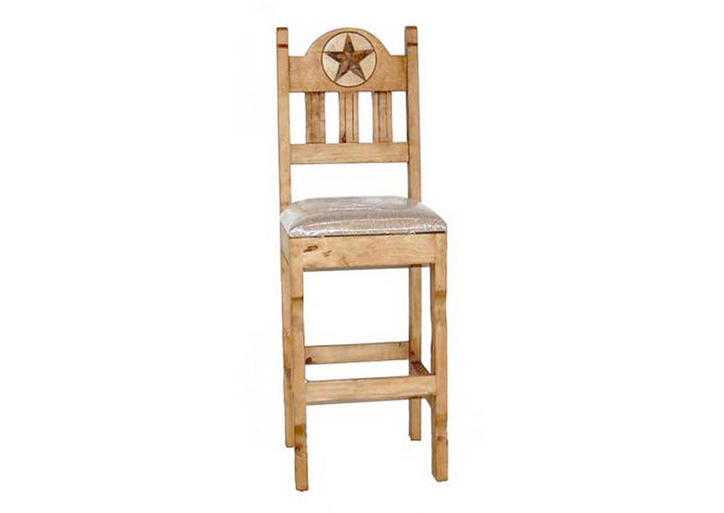 30" Padded Seat Barstool w/Marble Star,Million Dollar Rustic