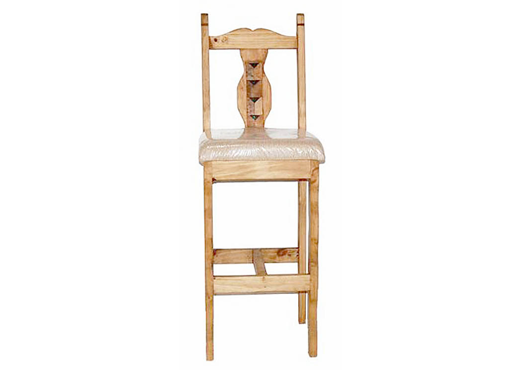 30" Padded Seat Barstool w/Milan Marble-Inlay,Million Dollar Rustic