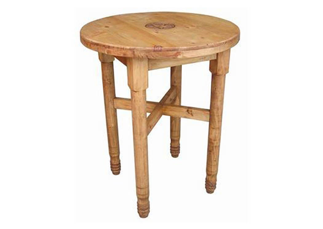 Round Leg Table w/Star,Million Dollar Rustic