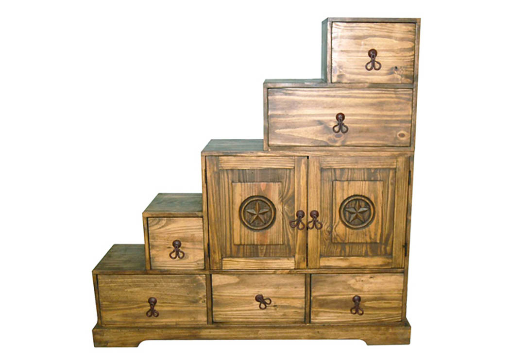 Tansu 5 Step Chest (2 Piece),Million Dollar Rustic