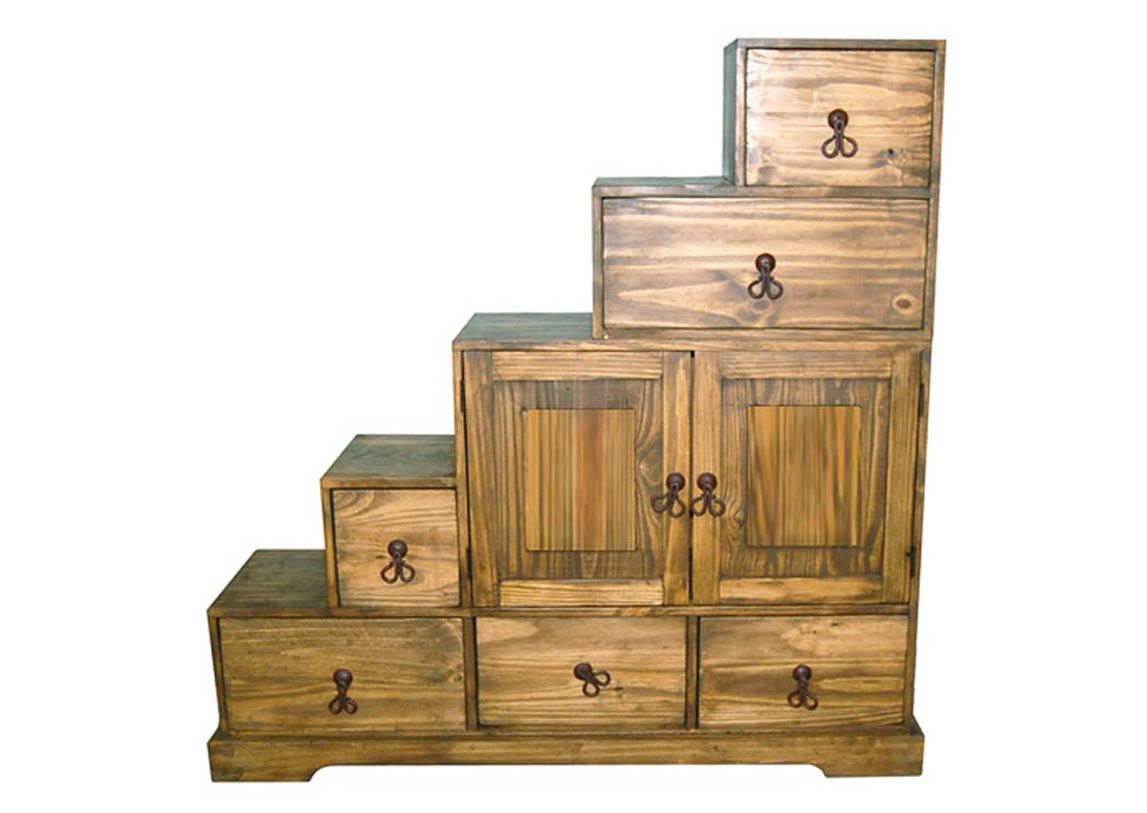 Tansu Plain 5 Step Chest,Million Dollar Rustic