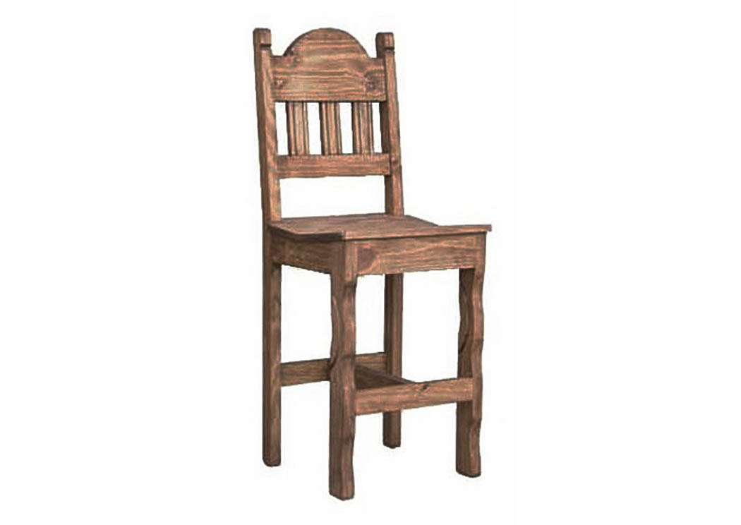 30" Medium Wax Barstool w/Wood Seat,Million Dollar Rustic