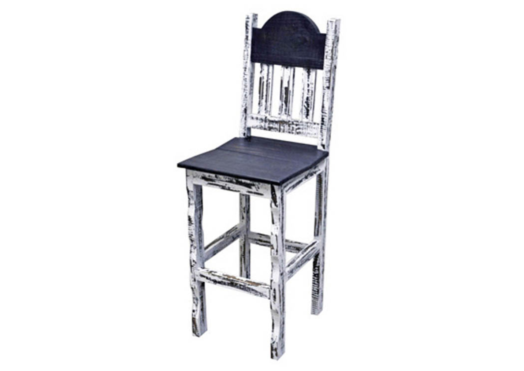 White 30' Scraped Barstool,Million Dollar Rustic