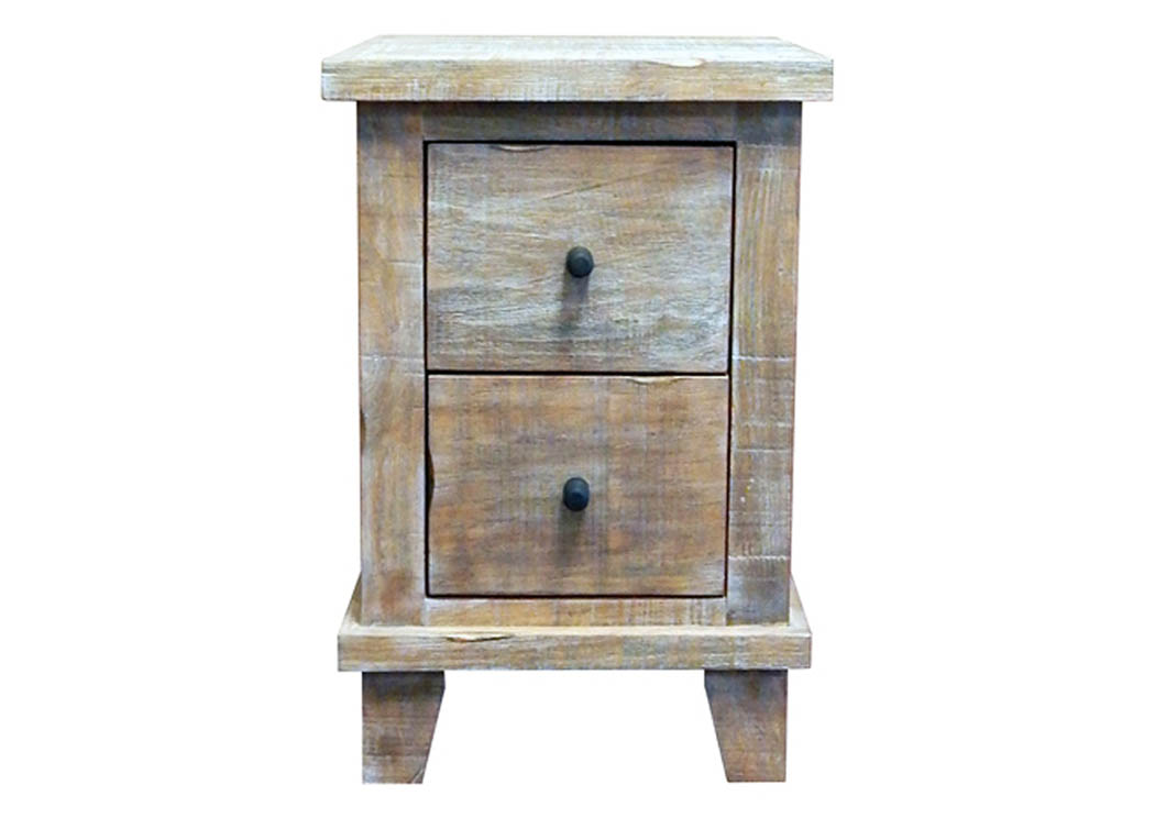 Agave Gray Wash 2 Drawer Nightstand,Million Dollar Rustic