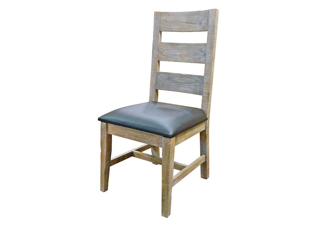 Agave Gray Wash Side Chair w/Padded Seat,Million Dollar Rustic