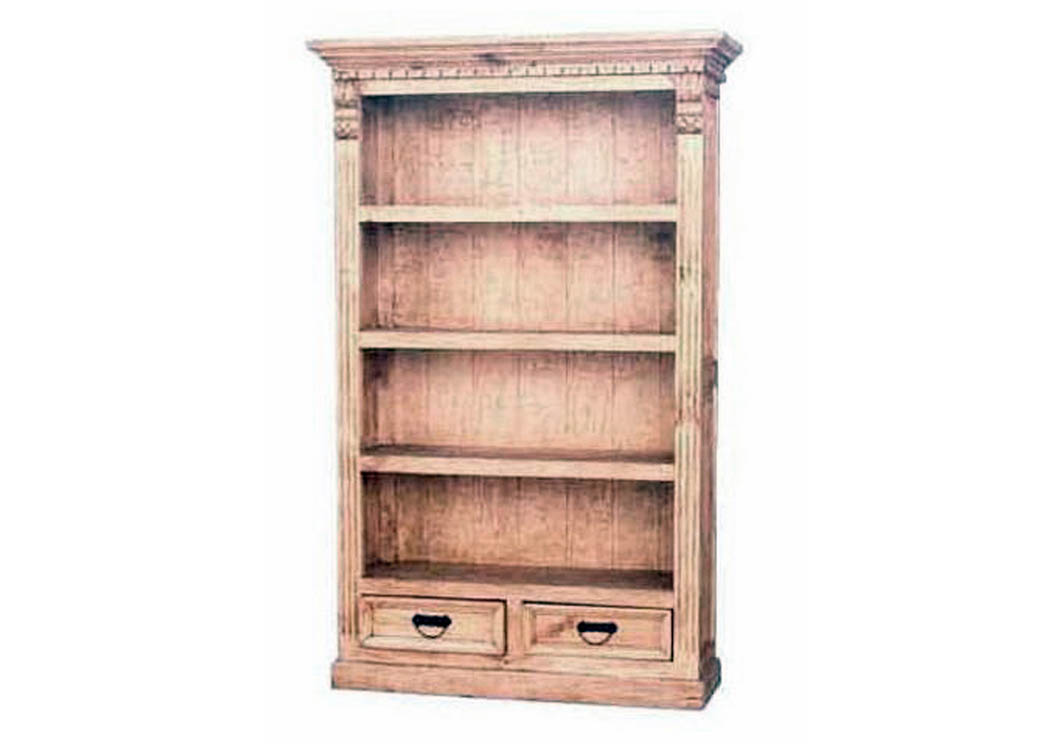 Bookcase T/M Primo w/4 Shelves & 2 Drawers,Million Dollar Rustic