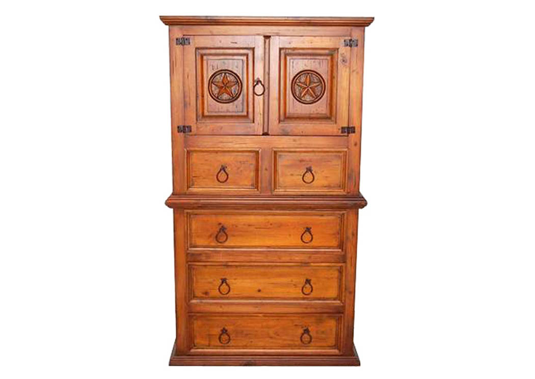 Estate Mansion Chest w/Star,Million Dollar Rustic