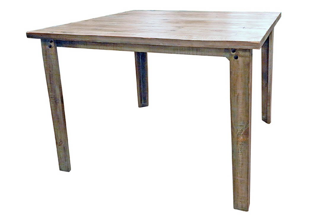 Agave 52" Gray Wash Square Bistro Table,Million Dollar Rustic