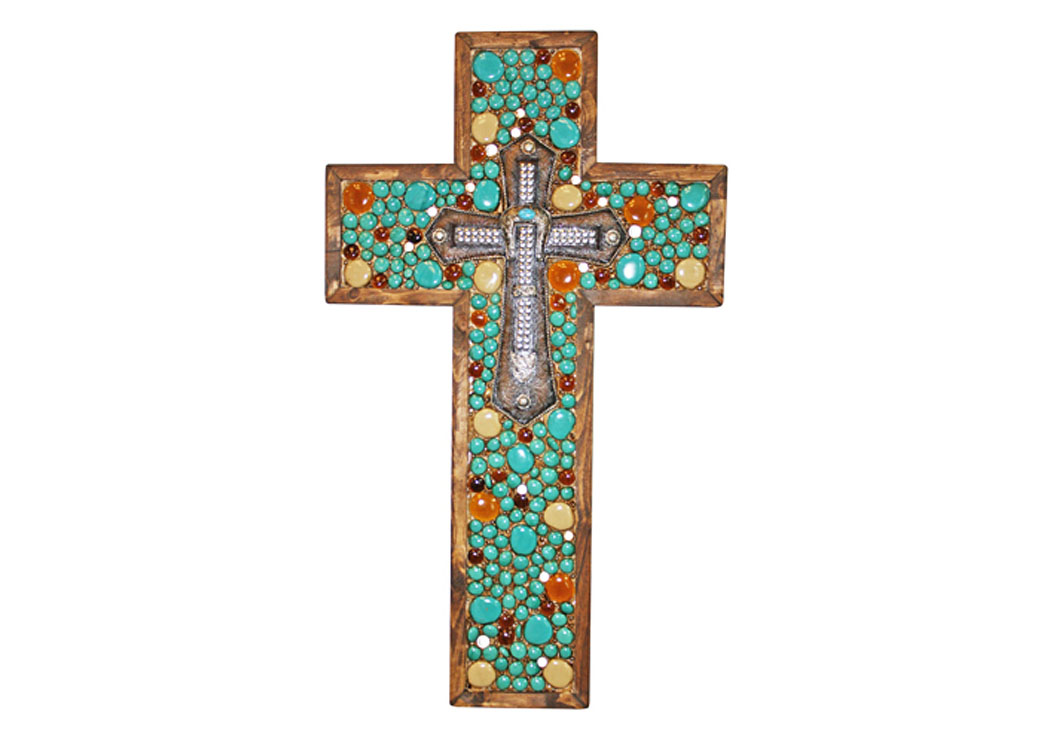 Turquoise Buckle Large Cross,Million Dollar Rustic