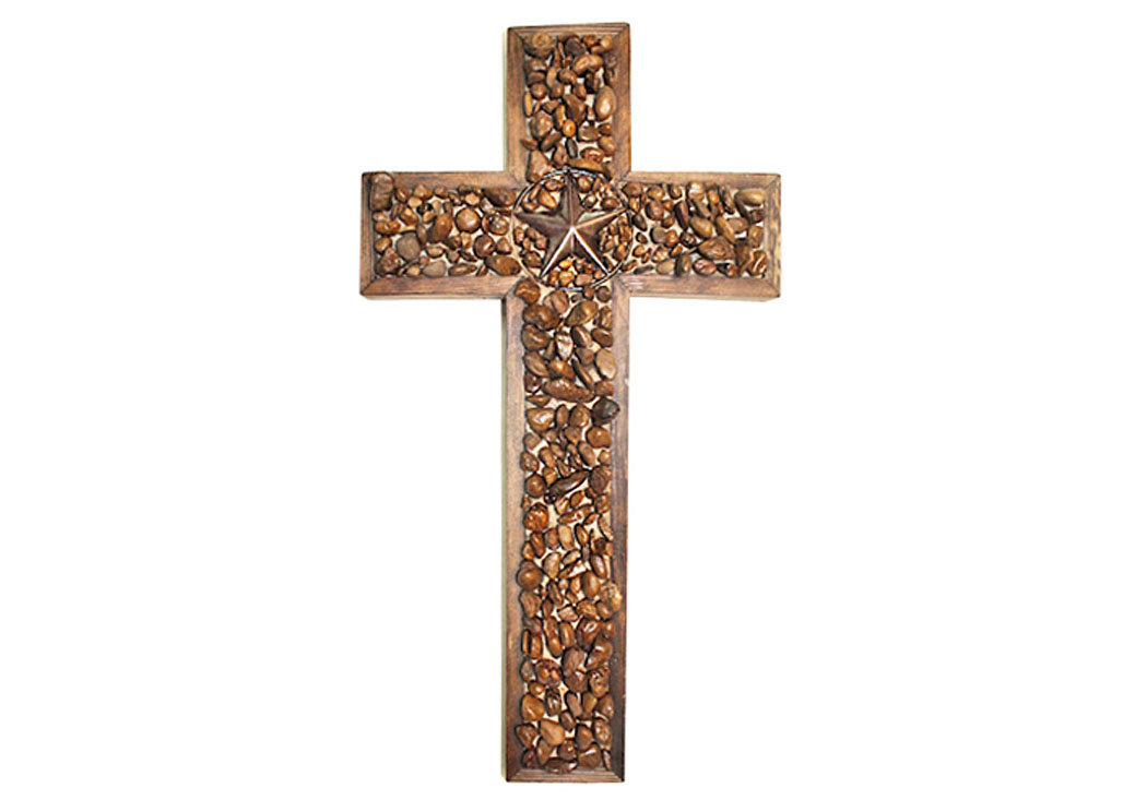 Star/Stone Large Cross,Million Dollar Rustic