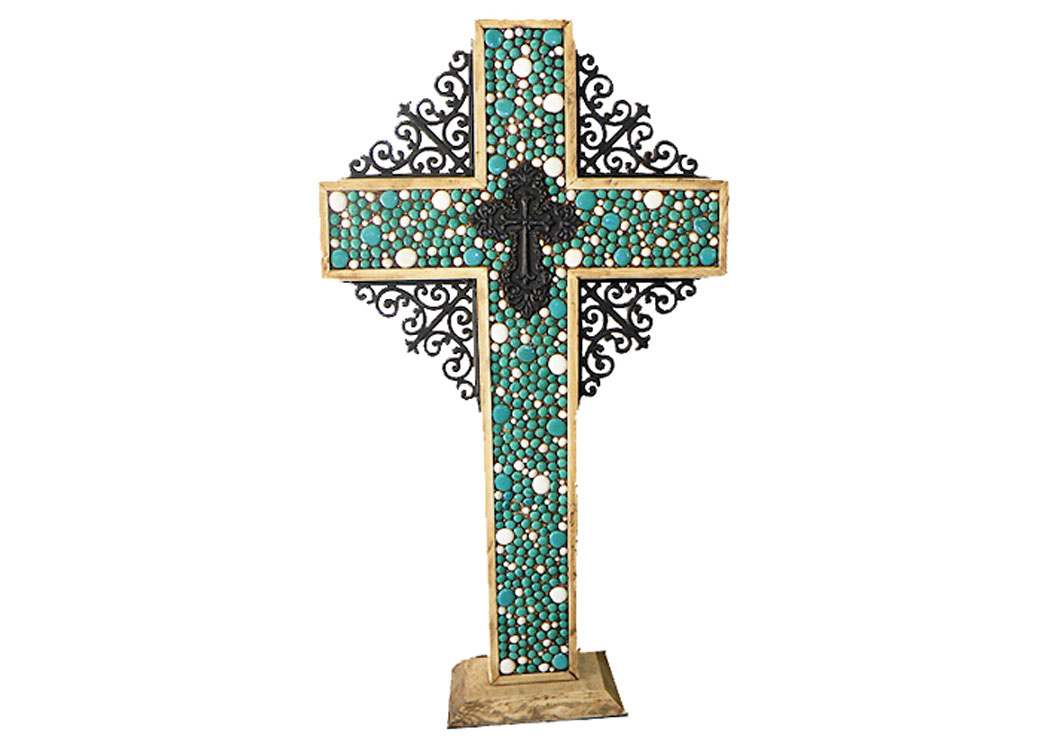 Turquoise Standup Cross,Million Dollar Rustic