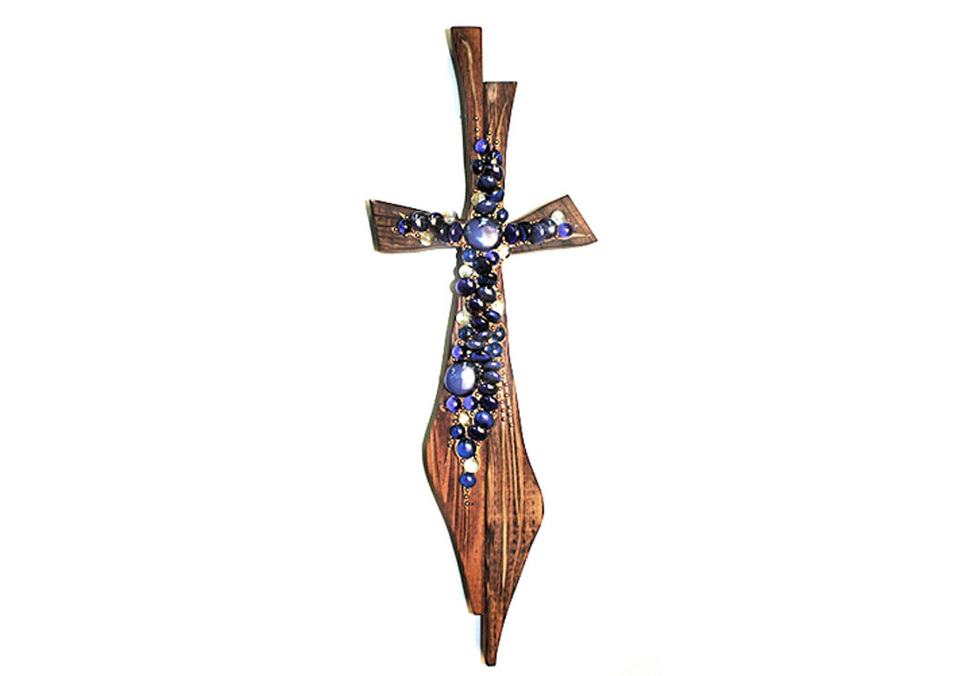 Blue Jeweled Large Fiddle,Million Dollar Rustic