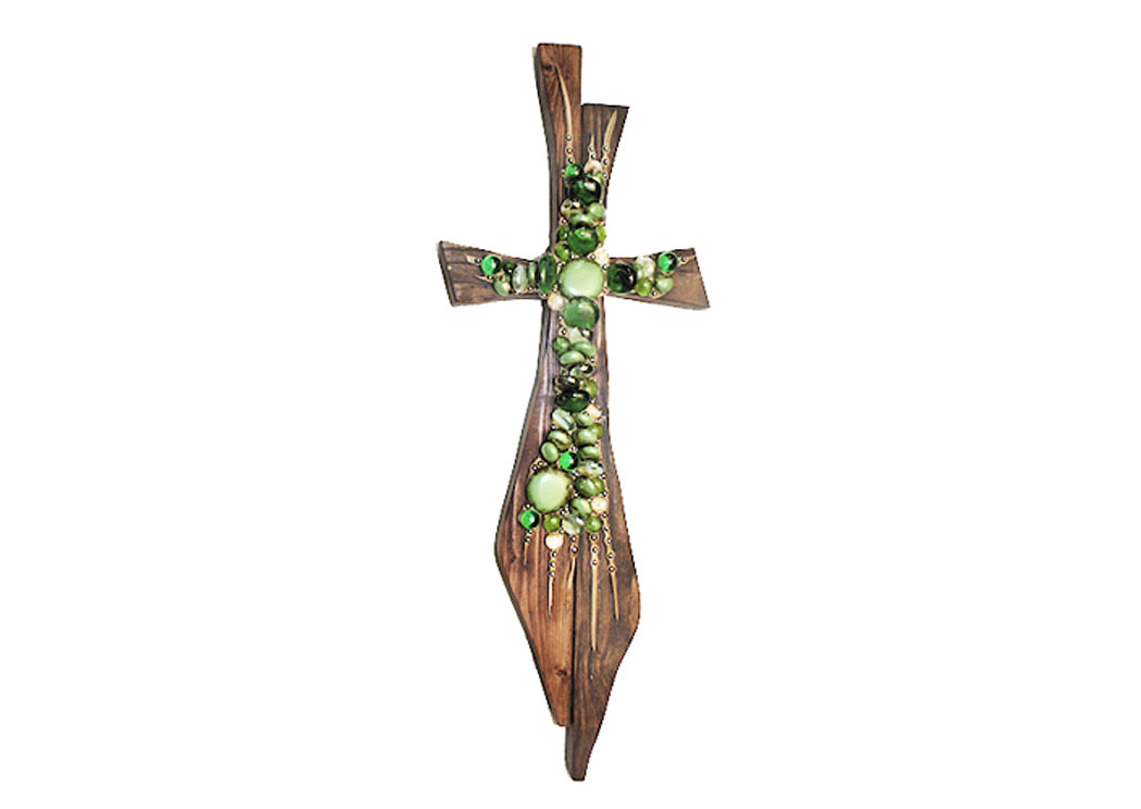 Green Jeweled Large Fiddle,Million Dollar Rustic