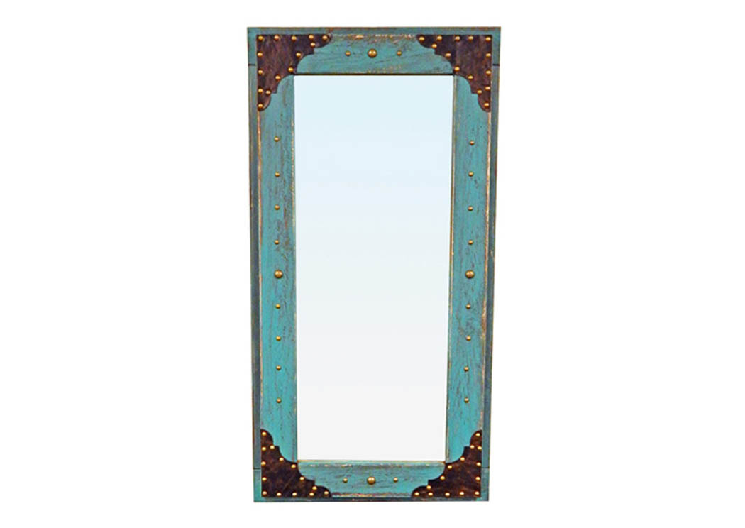 23' x 45' Turquoise Scraped Mirror,Million Dollar Rustic