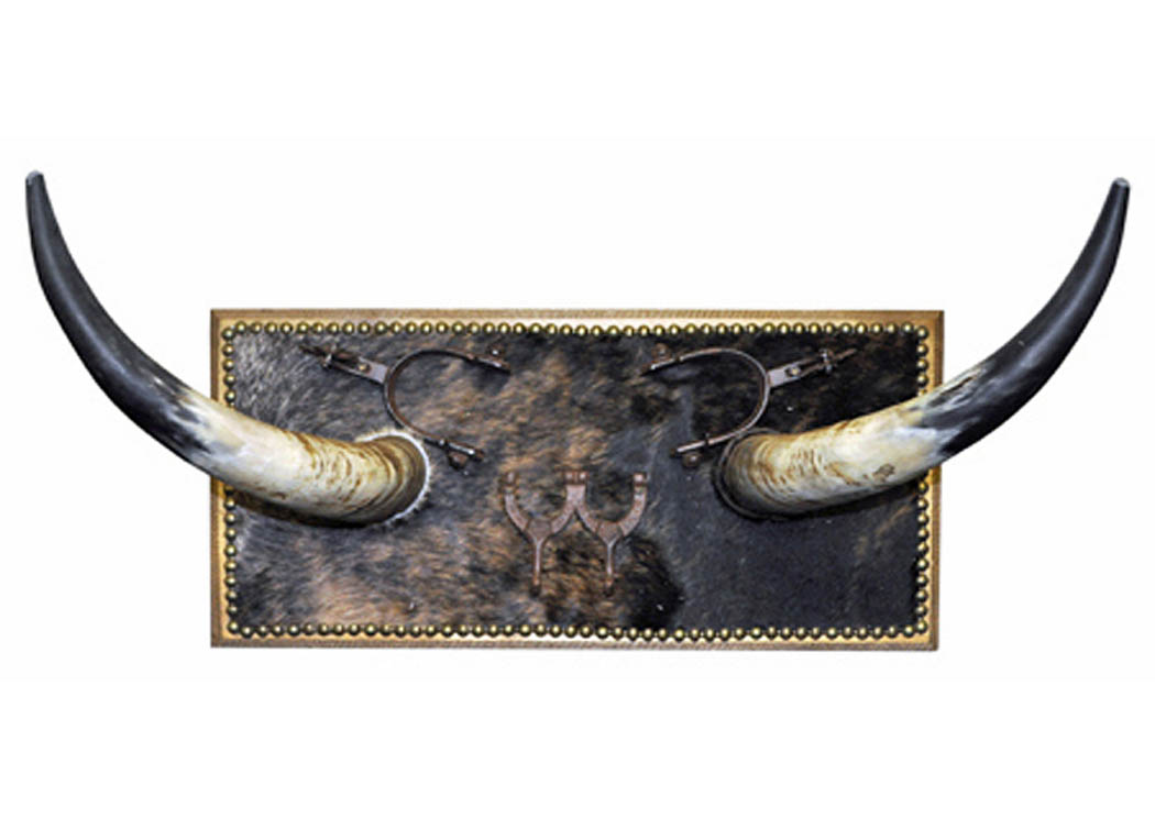 Cowhide Horns Coat/Hat Rack,Million Dollar Rustic