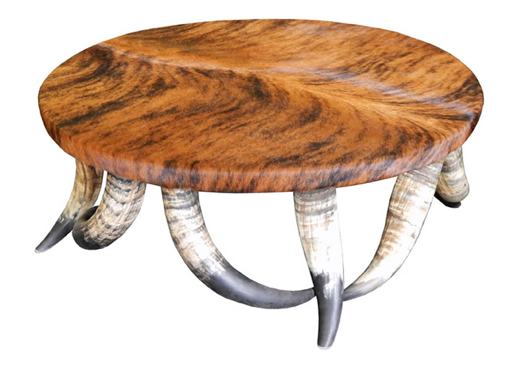 Cowhide Horns Cocktail Table,Million Dollar Rustic