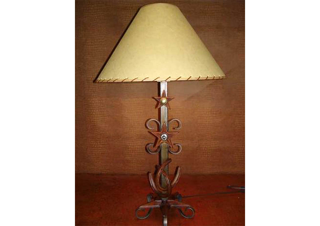 Metal Lamp w/Horseshoe,Million Dollar Rustic