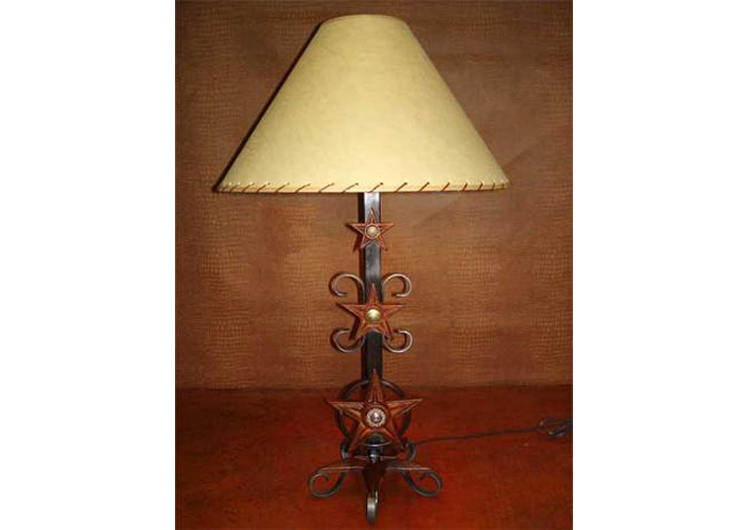 Metal Lamp w/3 Stars,Million Dollar Rustic