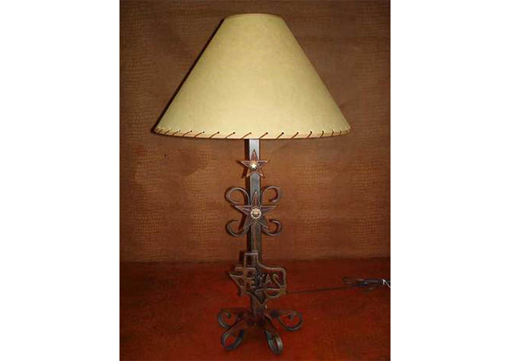 Metal Lamp w/Texas Logo,Million Dollar Rustic