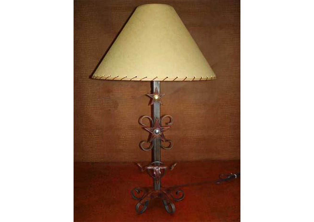 Metal Lamp w/Longhorn,Million Dollar Rustic