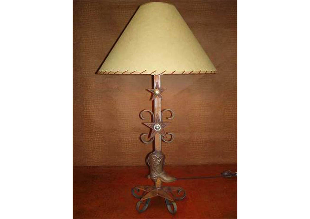 Metal Lamp w/Boot,Million Dollar Rustic