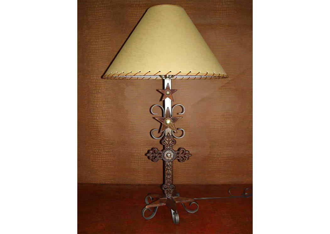 Metal Lamp w/Cross,Million Dollar Rustic