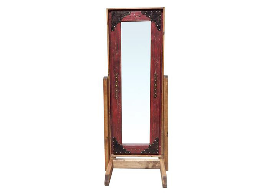 Leather Red Chevel Mirror,Million Dollar Rustic