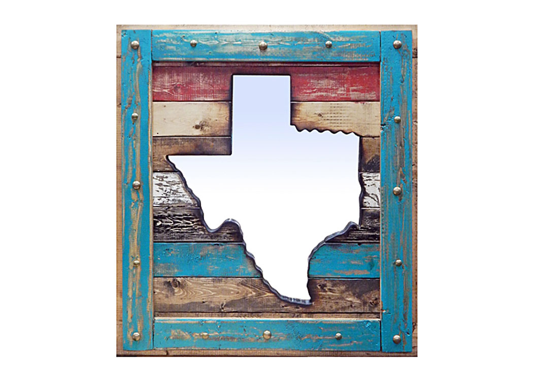 Multi Color Texas Mirror,Million Dollar Rustic