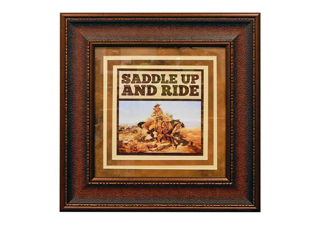 Saddle Up And Ride Framed Print,Million Dollar Rustic