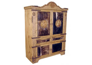 Image for Cowhide Rope Armoire w/Star