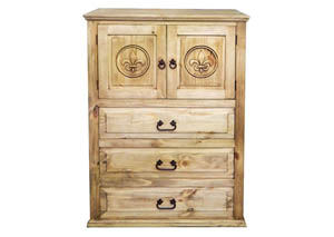 Image for Econo 2 Door 3 Drawer Chest w/Fleur-De-Lis