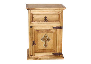 Image for 1 Drawer Nightstand w/Cross