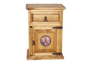 Image for 1 Drawer 1 Door Nightstand w/Copper Star