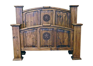 Image for Med Wax Mansion King Star Headboard