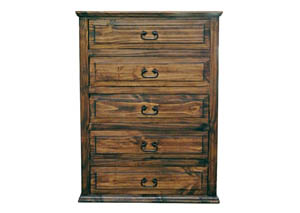 Image for Medium Wax 5 Drawer Chest