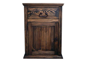 Image for Medium Wax Econo 1 Door 1 Drawer Nightstand