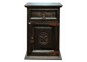 Image for Dark 1 Drawer 1 Drawer Nightstand w/Star