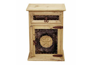 Image for Star Nightstand w/Cowhide