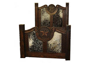 Image for Dark Cowhide Queen Bed w/Star