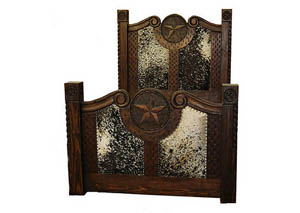 Image for Dark Cowhide King Bed w/Star