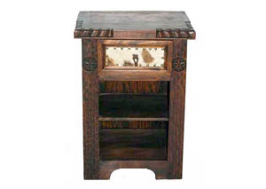 Image for Dark Cowhide Nightstand w/Star