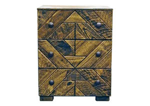 Image for Diagonal Ol 3 Drawer Nightstand