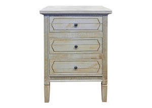 Image for Grey 3 Drawer Nightstand