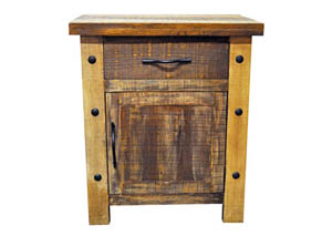 Image for Slatted Wood Nightstand