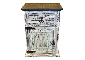 Image for White Scraped Nightstand